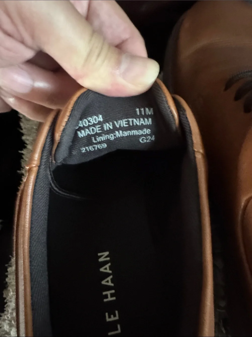Cole Haan Tan Leather Lace-Up Oxfords